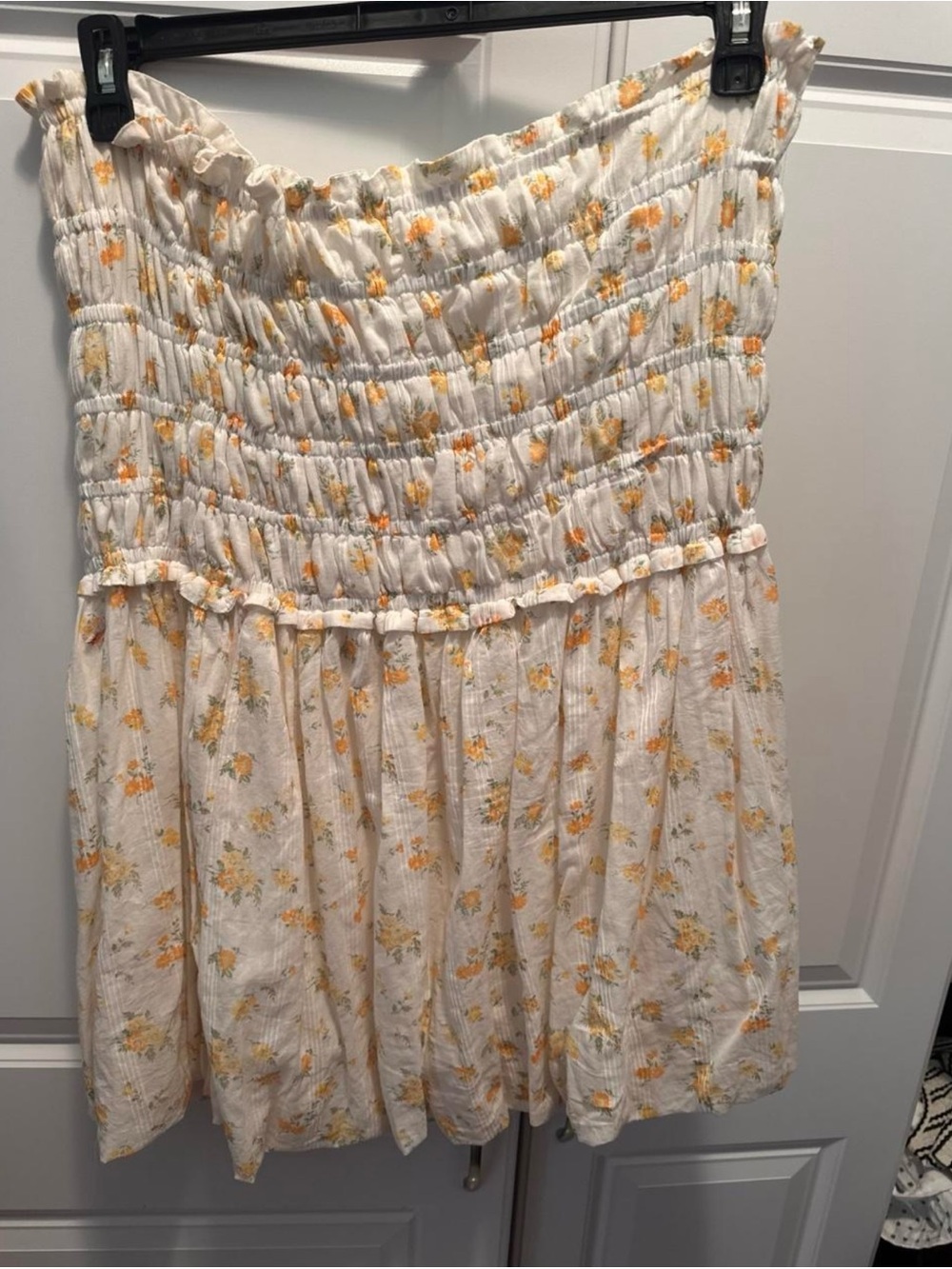 Jessica Simpson White Mini Dress with Yellow Floral Print